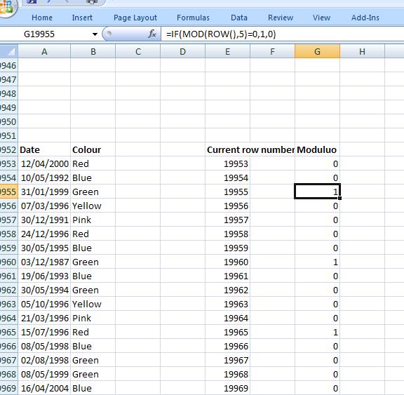 rows in vba