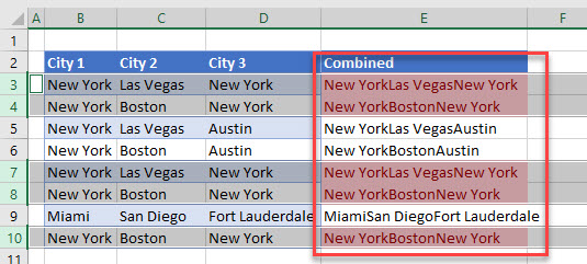 find duplicates highlighted