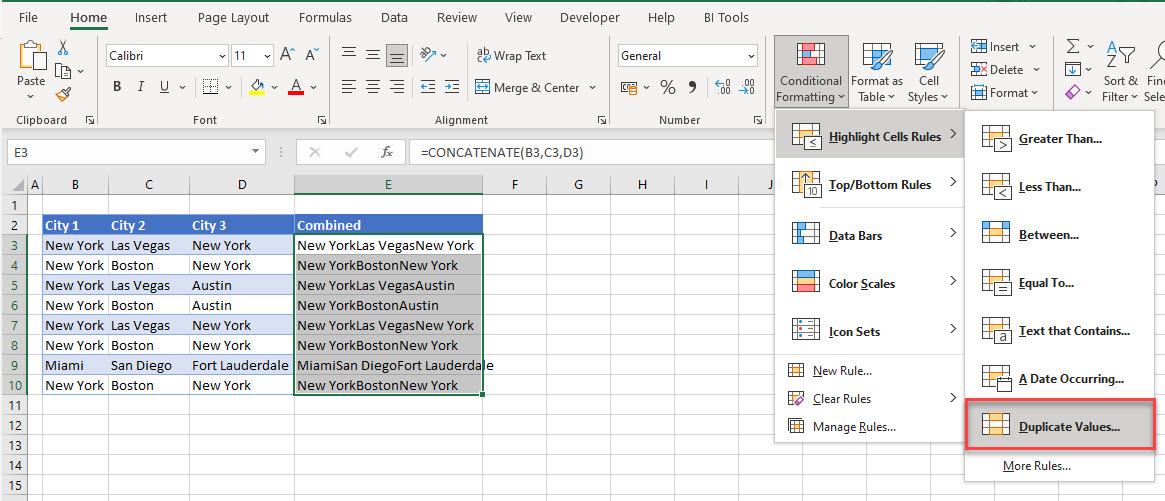 find duplicates rows