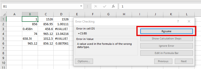 clean data error checking resume