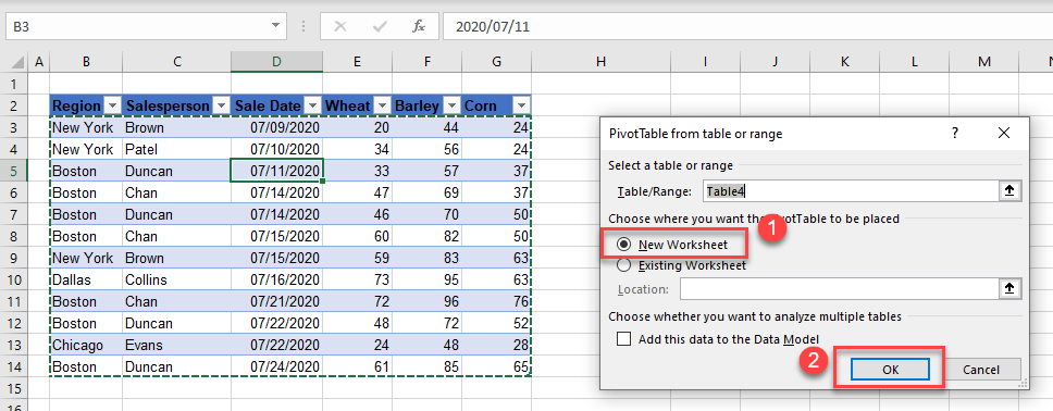 tabletools insert pivot table
