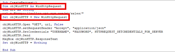 vba http early binding example